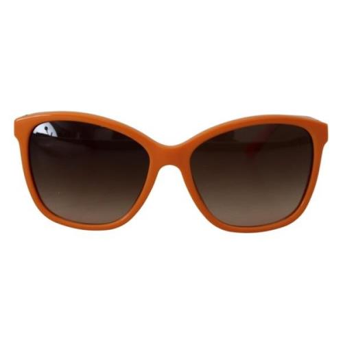 Dolce & Gabbana Stiliga Orange Runda Solglasögon för Kvinnor Orange, D...