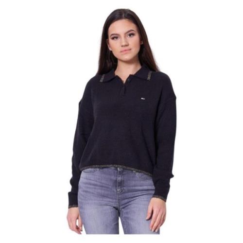 Tommy Hilfiger Svart Logotröja Långärmad Black, Dam