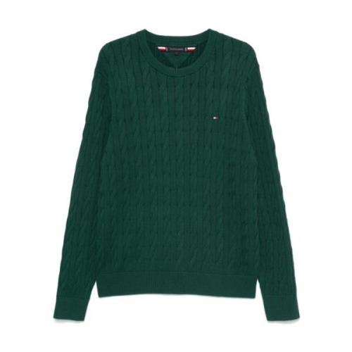 Tommy Hilfiger Grön Kabelstickad Tröja Green, Herr