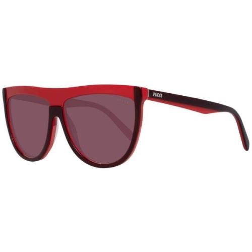 Emilio Pucci Burgundy Oval Solglasögon Gradient Linser Red, Dam