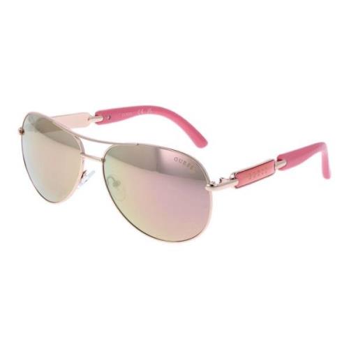 Guess Roséguld Aviator Solglasögon Bruna Linser Yellow, Unisex