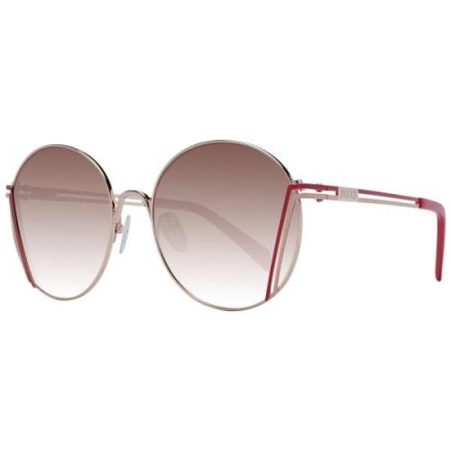 Emilio Pucci Roséguld Runda Solglasögon Gradientlins Red, Dam