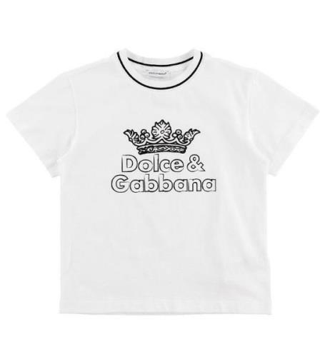 Dolce & Gabbana T-shirt - DNA - Vit m. Tryck/Krona