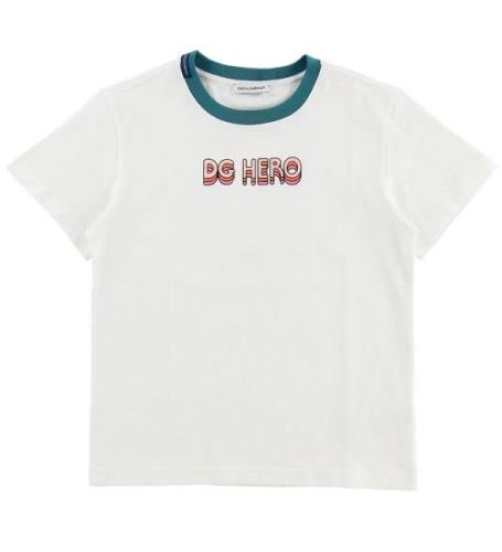 Dolce & Gabbana T-shirt - Superhero - Vit m. Hero