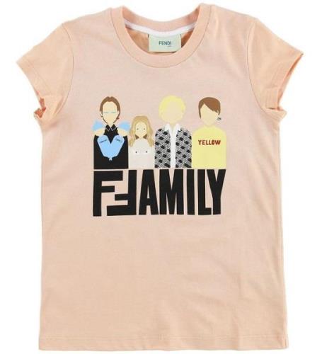 Fendi Kids T-shirt - Puder m. Fendi Family