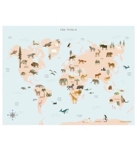 Vissevasse Affisch - 50x70 - World Map Animal