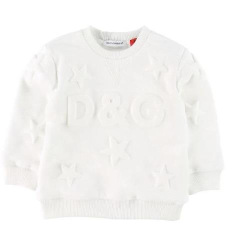 Dolce & Gabbana Sweatshirt - Vit m. StjÃ¤rnor