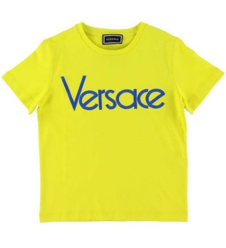 Versace T-shirt - NeongrÃ¶n/BlÃ¥ m. Logo