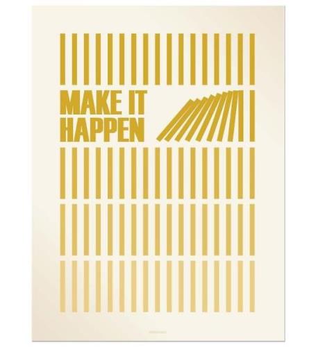 Vissevasse Affisch - 30x40 - Make It Happen - Currygul