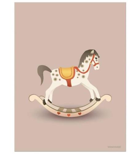 Vissevasse Affisch - 30x40 - Rocking Horse - Rosa