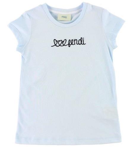 Fendi Kids T-shirt - LjusblÃ¥ m. Text