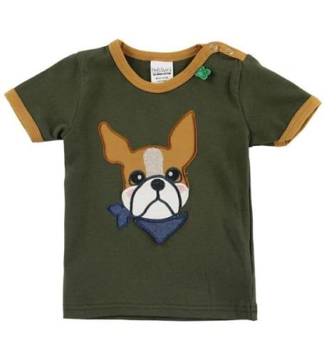 Freds World T-shirt - MilitÃ¤rgrÃ¶n m. Bulldog