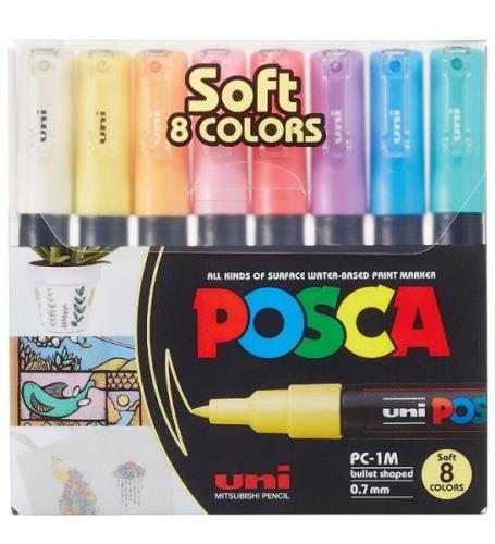 Posca Tuschpennor - PC-1 m - 8 st. - DÃ¤mpad FÃ¤rger