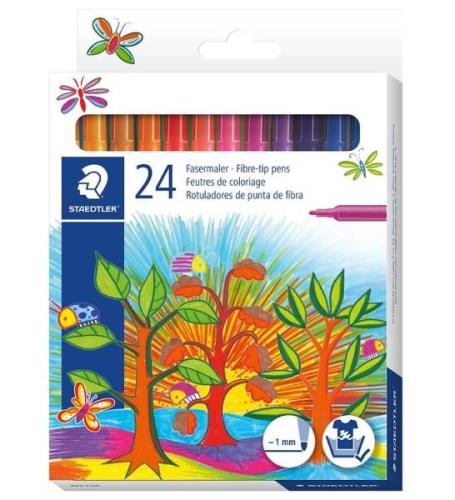 Staedtler Tuschpennor - 24 st. - Noris Fiber pennor - 1 mm