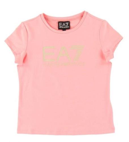 EA7 T-shirt - Quartz Pink m. Silverglitter