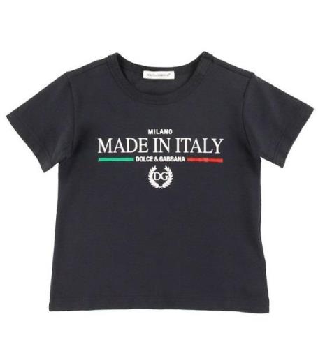 Dolce & Gabbana T-shirt - DNA Jr - MarinblÃ¥ m. Tryck