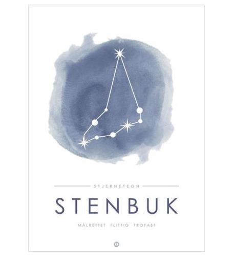 Citatplakat Affisch - A3 - Constellation - Stenbocken - BlÃ¥