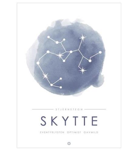 Citatplakat Affisch - A3 - Constellation - Skytten - BlÃ¥