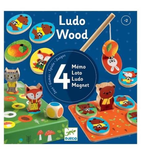 Djeco Spel - 4-I-1 - Ludo Wood