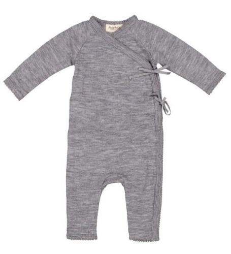 MarMar Wrap Omlottonesie - Ull - Pointelle - Rula - Grey Melange