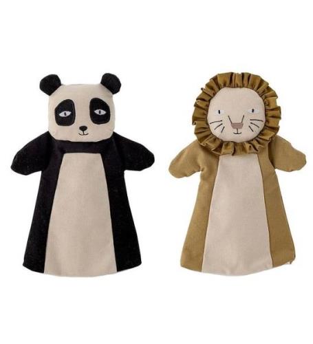 Bloomingville Hand Puppet - 2-pack - 25 cm - Panda/Lejon