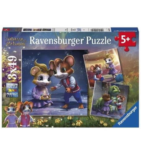 Ravensburger Pussel - 3x49 Delar - MÃ¶ss och Helium