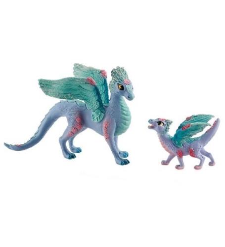 Schleich Bayala - H:11,5 cm - Blommig Drakmor & Unge 70592