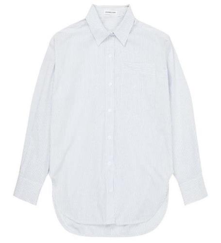 Designers Remix Skjorta - Oversized - Aiden - White/Blue rÃ¤nder