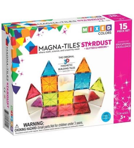 Magna-Tiles Magnetset - 15 Delar - Stardust Glitter & speglar