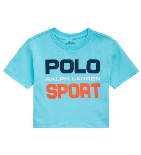 Polo Ralph Lauren T-shirt - Cropped - Polo Sport - LjusblÃ¥ m. Pr