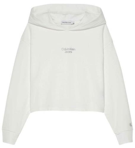 Calvin Klein Hoodie - Stack Logo Ã?verlappning - Bright White