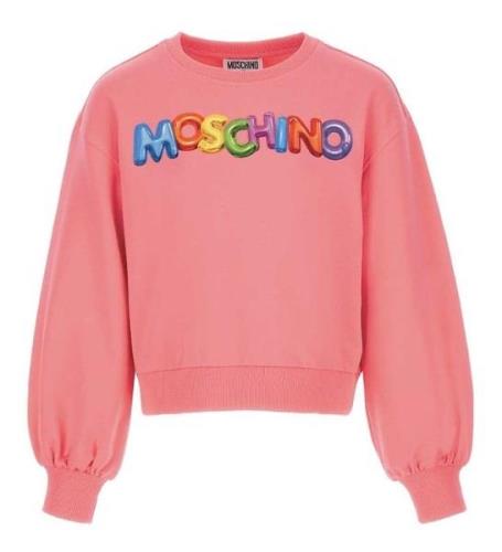 Moschino Sweatshirt - Beskuren - Rosa m. Tryck