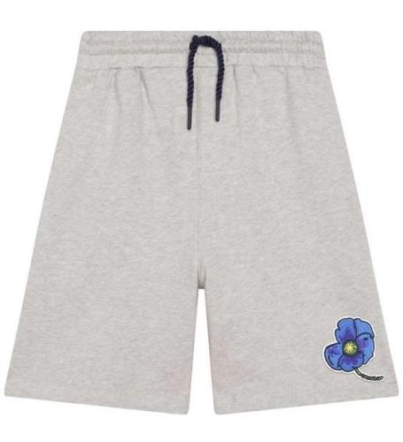 Kenzo Sweatshorts - Exklusiv Edition - GrÃ¥flÃ¤ckig m. BlÃ¥ Blomma