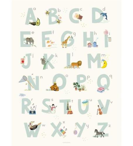 Vissevasse Affisch - 50x70 - Alphabet Blue English