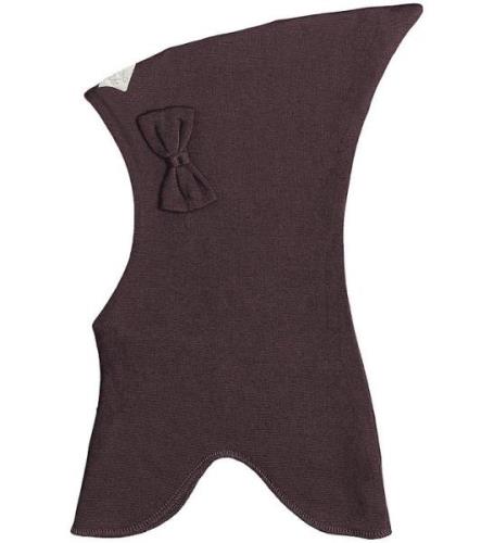 Racing Kids Balaclava - Dubbel - Dark Plum Brown m. Rosett