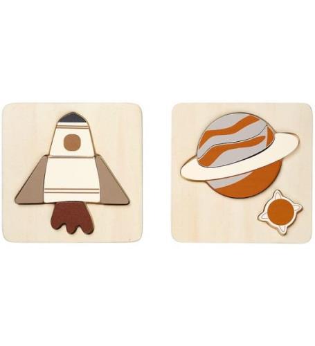 Fabelab Pussel - Space Shuttle & Planet - 2-pack - Multi Colou