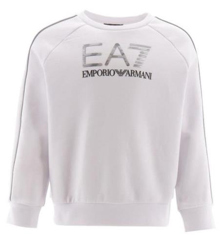 EA7 Sweatshirt - Vit m. Silver