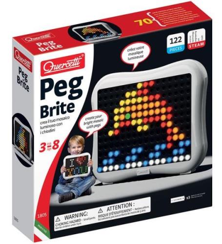 Quercetti NÃ¥lmosaik m. LED ljus - Peg Brite - 122 Delar - 1805