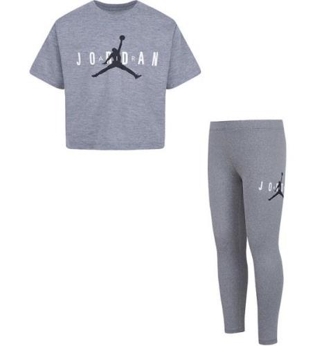 Jordan T-shirt/Leggings - GrÃ¥melerad m. Logo