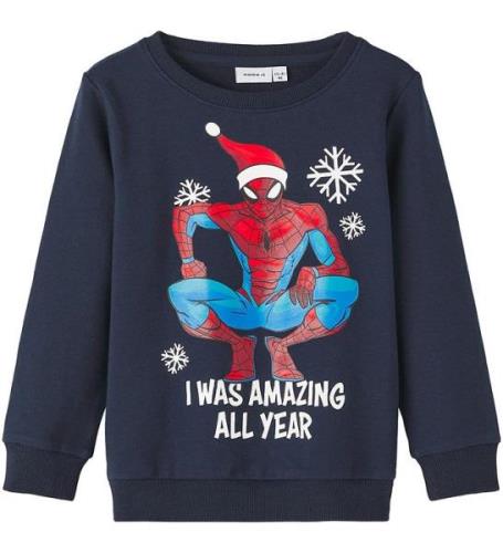 Name It Sweatshirt - NmmOmmi Spider-Man - Dark Sapphire