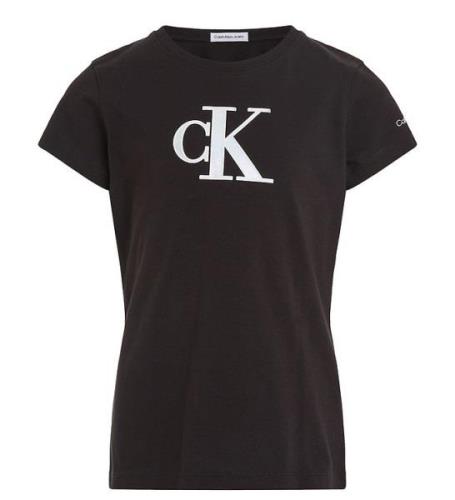 Calvin Klein T-shirt - Metalic Monogram Slim - Svart