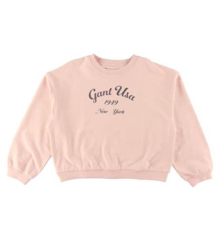 GANT Sweatshirt - Oversized Logo - Kristall Rosa