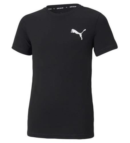 Puma T-shirt - Active Small Logo - Svart m. Tryck