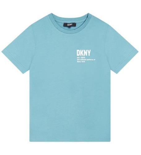 DKNY T-shirt - LjusblÃ¥ m. Vit