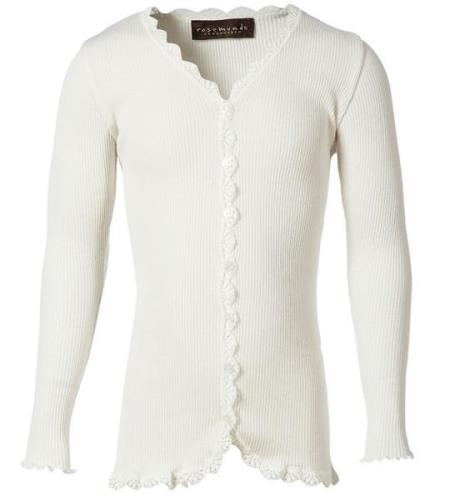 Rosemunde Cardigan - Rib - Silke/Bomull - Noos - Nytt White