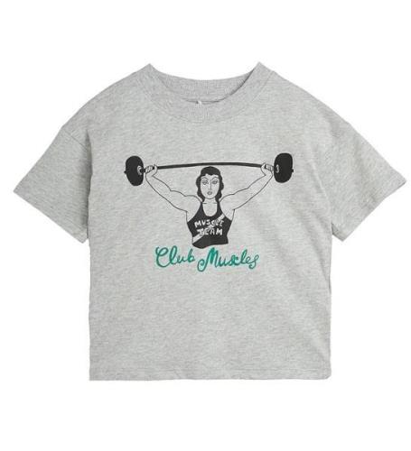 Mini Rodini T-shirt - Klubbmuskler - Grey Melange