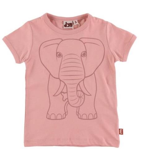 DYR T-shirt - DjurskÃ¶ld - Soft Rose Kontur elefant