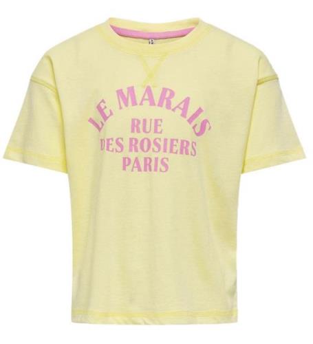 Kids Only T-shirt - KogSinna - Yellow Pear/Marais