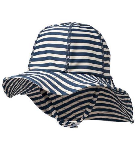 Wheat Badhatt - UV40+ - Indigo Stripe m. Velcro