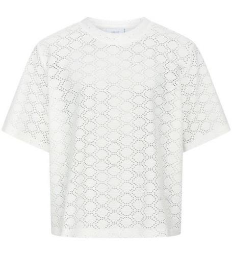 Grunt T-shirt - Elvas - Vit m. Hålmönster